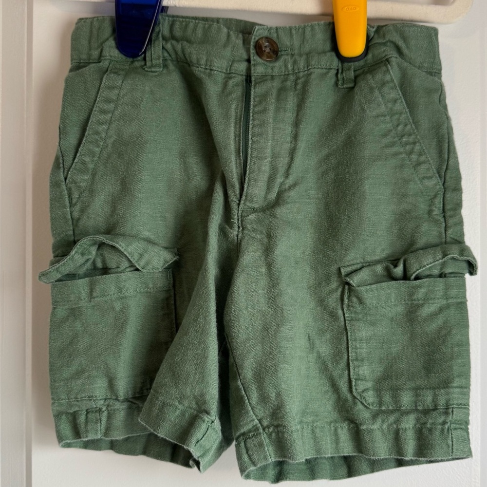 Janie and Jack adjustable waist green khaki cargo shorts